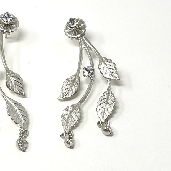 New Anthropologie BHLDN Miss Ellie Silver Leaf Drop Earrings - Picture 2 of 6